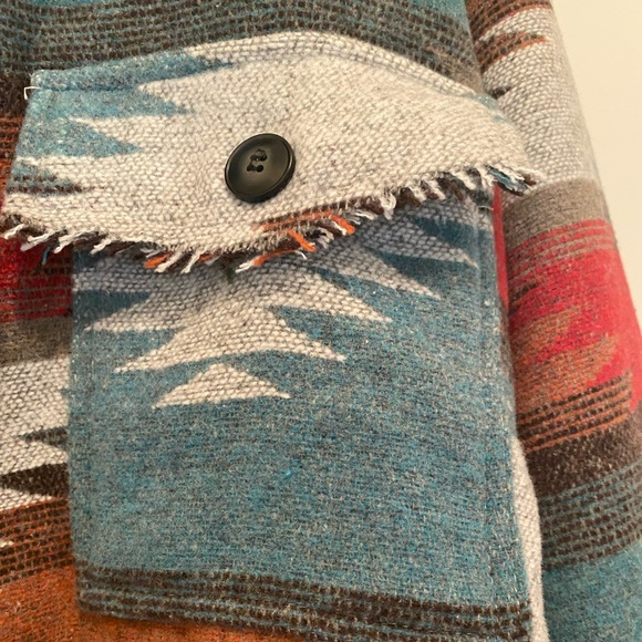 SAUKOLE Vintage Women Aztec Print Button Down Jacket - Picture 4 of 6